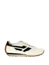 Tom Ford Low-profile White Sneakers With Black Leather Accents In Neutral
