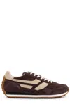 Tom Ford Mick Leather-trimmed Suede And Mesh Sneakers In Brown