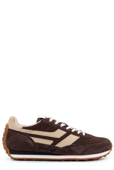 Tom Ford Mick Leather-trimmed Suede And Mesh Sneakers In Brown