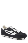 Tom Ford Suede Sneakers With Contrast Panels And Flat Sole In Black
