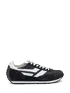 Tom Ford Suede Sneakers With Contrast Panels And Flat Sole In Black