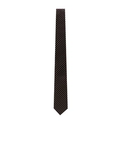 Tom Ford Polka Dot Silk Tie With A 7.5 Cm Width In Orange