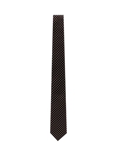 Tom Ford Micro Check Mini Tie 6cm In Black