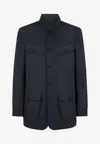Tom Ford Long-sleeved Button-up Jacket In Blue