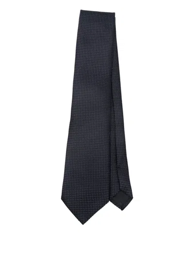 Tom Ford Micro-pattern Tie In Black