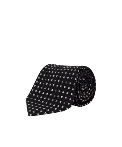 Tom Ford Micro Pattern Tie In Black