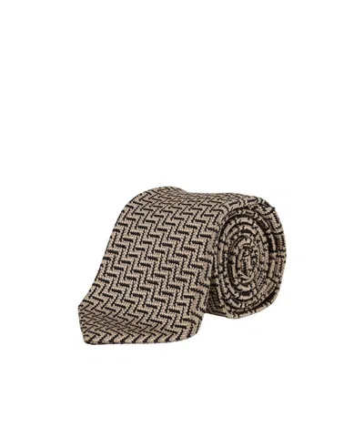 Tom Ford Micro Pattern Tie In Brown