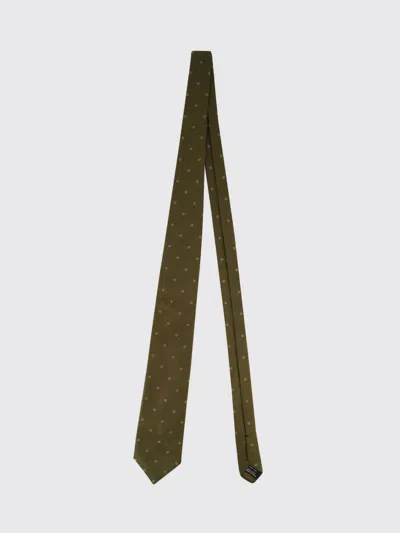 Tom Ford Micro Polka Dot Patterned Tie In Pure Silk In Green