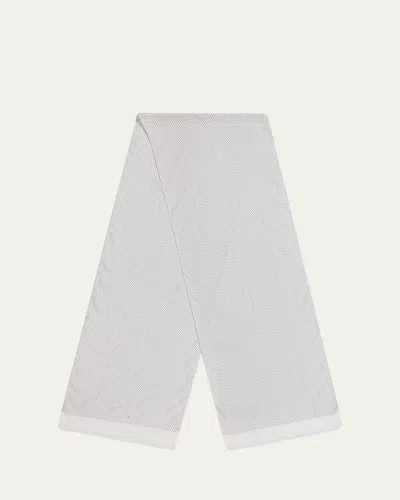 Tom Ford Micro Polka Dot Silk Scarf In White