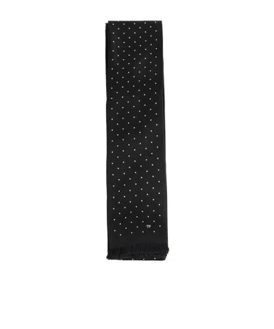 Tom Ford Micro Polkadot Silk Scarf In Multi