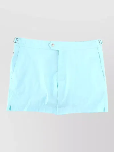 Tom Ford Micro Swim Shorts Belt Loops Side Adjusters In Blue