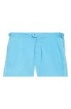 Tom Ford Microcompact Poplin Swim Trunks In Blue