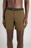 Tom Ford Microcompact Poplin Swim Trunks In Multi