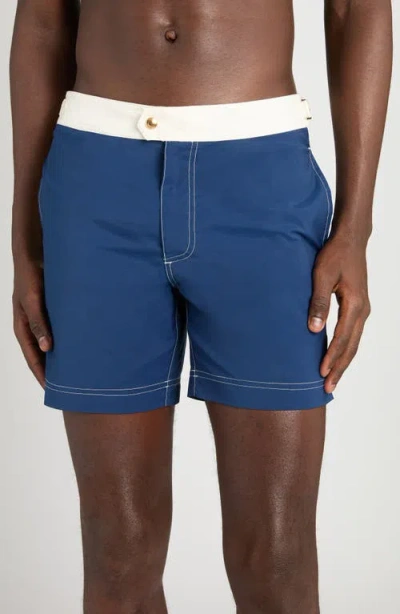 Tom Ford Microcompact Poplin Swim Trunks In Multi