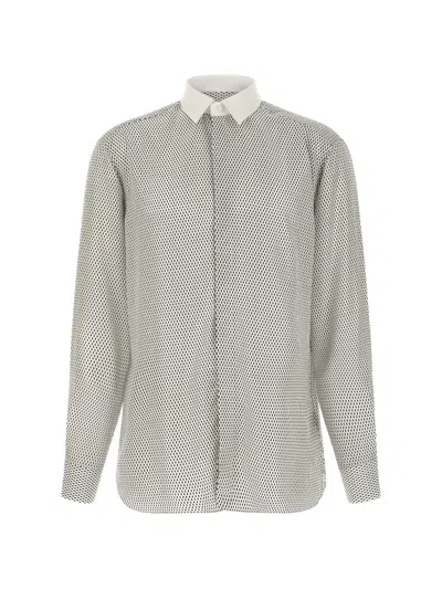 Tom Ford Micro-geometric Print Contrast-collar Shirt In Animal Print