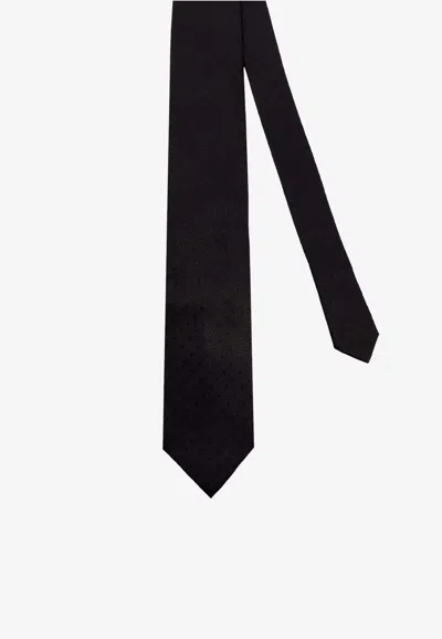 Tom Ford Micro-pattern Silk Tie In Black