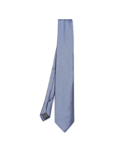 Tom Ford Micro-pattern Silk Tie In Blue