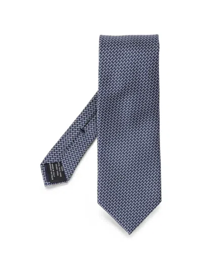 Tom Ford Micro-patterned Silk Tie In Blue