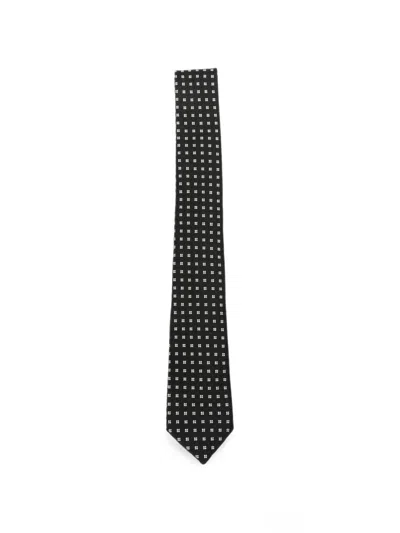 Tom Ford Micro-patterned Silk Tie In Black