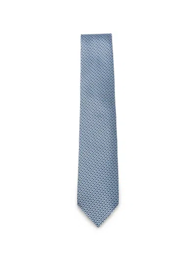 Tom Ford Micro-patterned Tie In Blue