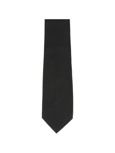 Tom Ford Micro-textured Pointed-tip Tie In Black