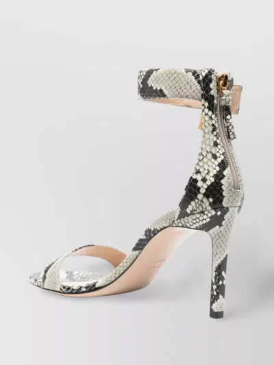 Tom Ford Mid Heel Sandals Snake Print In White