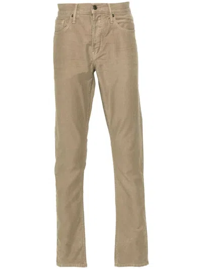 TOM FORD MID-RISE SLIM COTTON TROUSERS