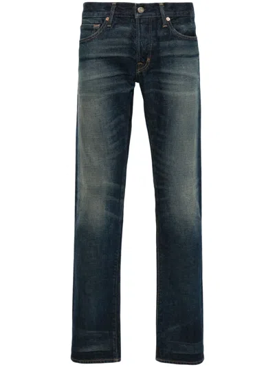 Tom Ford Mid-rise Slim-fit Jeans In Blue