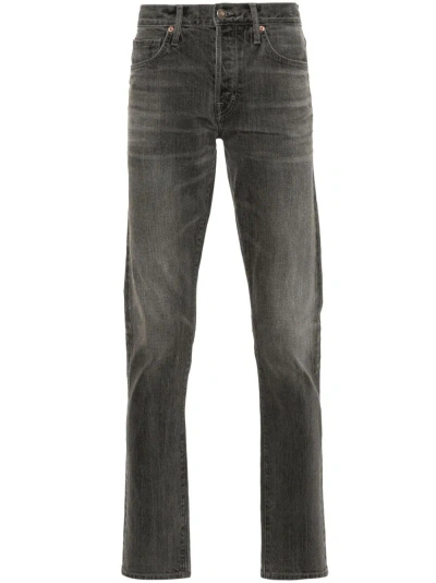 Tom Ford Mid-rise Slim-fit Jeans In Grey