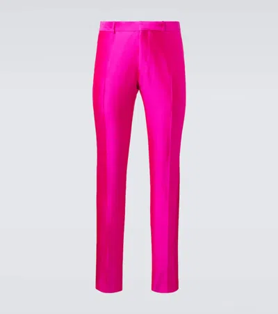 Tom Ford Mid-rise Slim Pants In Pink