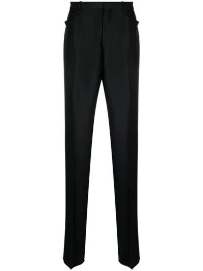 Tom Ford Mid-rise Tapered Trousers In Black
