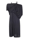 Tom Ford Draped One Shoulder Strap Cocktail Dress In Blue