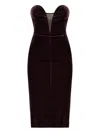 Tom Ford Midi Dress With Sweetheart Neckline In Brown