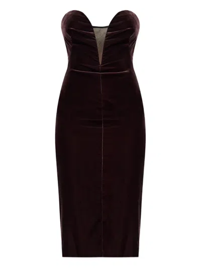 TOM FORD MIDI DRESS WITH SWEETHEART NECKLINE