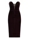 Tom Ford Midi Dress With Sweetheart Neckline In Black