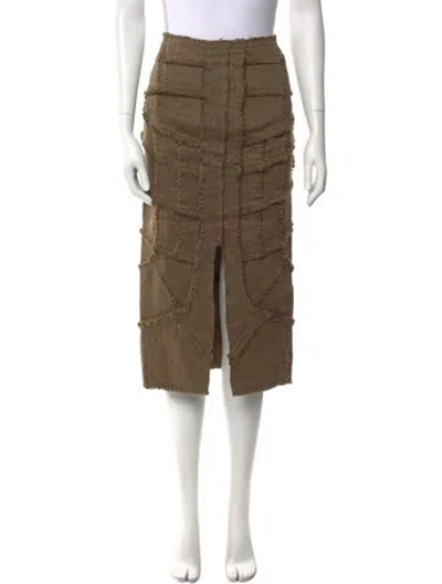 Pre-owned Tom Ford Midi Length Skirt In Brown