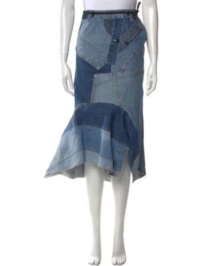 Pre-owned Tom Ford Midi Length Skirt W/ Tags In Blue