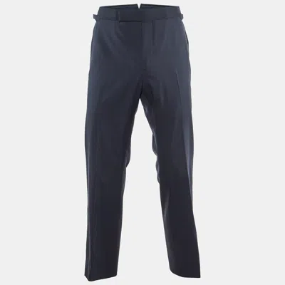Pre-owned Tom Ford Midnight Blue Wool Tailored Pants M