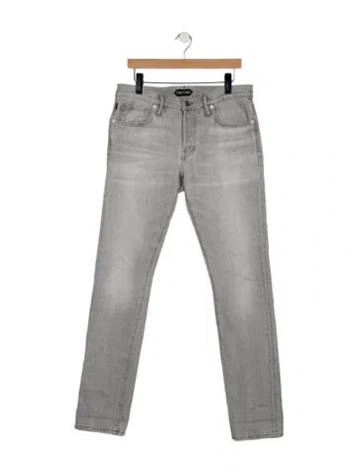 Pre-owned Tom Ford Mid-rise Skinny Leg Jeans In Grey