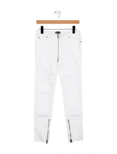 Pre-owned Tom Ford Mid-rise Skinny Leg Jeans In White