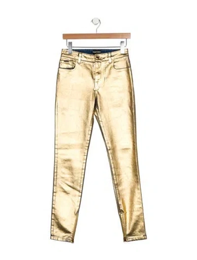 Pre-owned Tom Ford Mid-rise Skinny Leg Jeans In Yellow