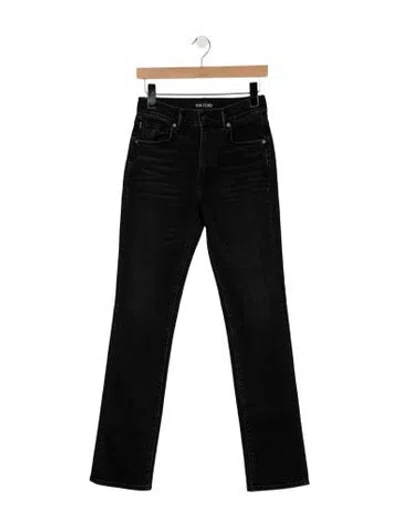 Pre-owned Tom Ford Mid-rise Straight Leg Jeans In Black