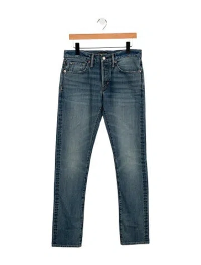 Pre-owned Tom Ford Mid-rise Straight Leg Jeans In Blue