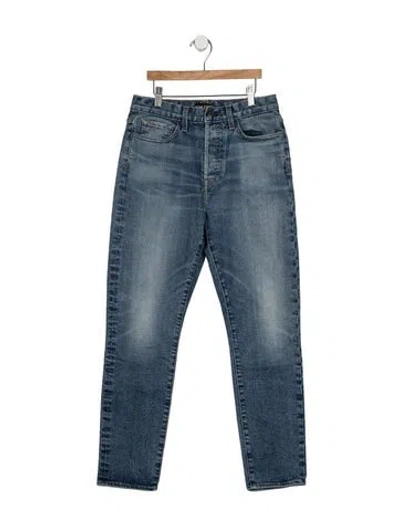 Pre-owned Tom Ford Mid-rise Straight Leg Jeans In Blue
