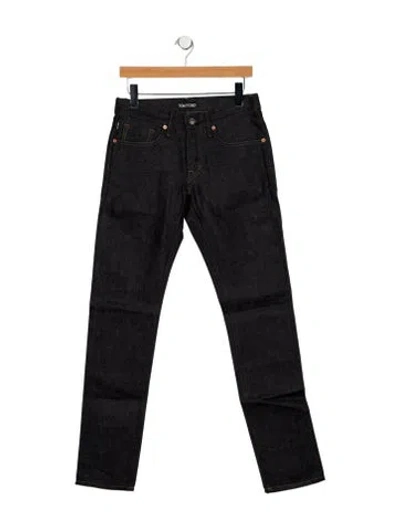 Pre-owned Tom Ford Mid-rise Straight Leg Jeans In Blue