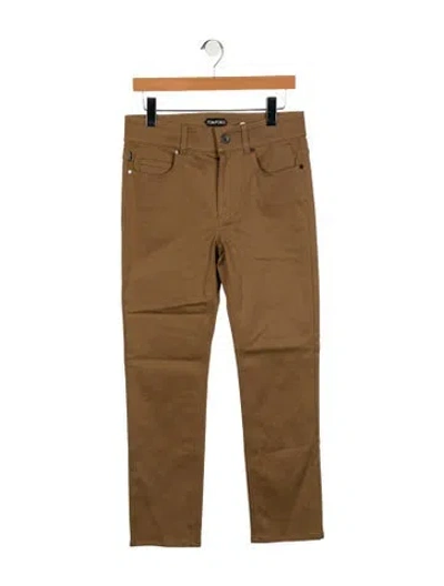 Pre-owned Tom Ford Mid-rise Straight Leg Jeans In Brown