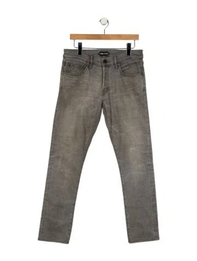 Pre-owned Tom Ford Mid-rise Straight Leg Jeans In Gray