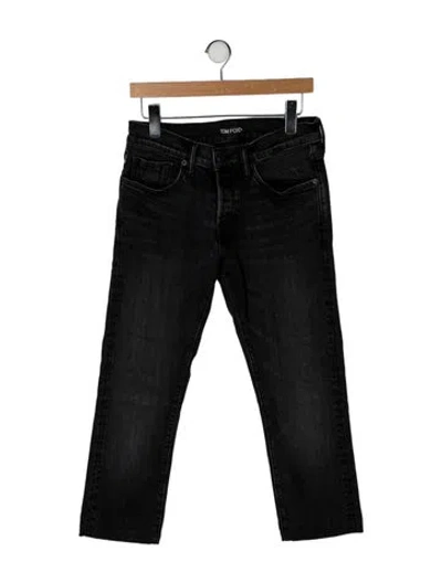 Pre-owned Tom Ford Mid-rise Straight Leg Jeans In Gray