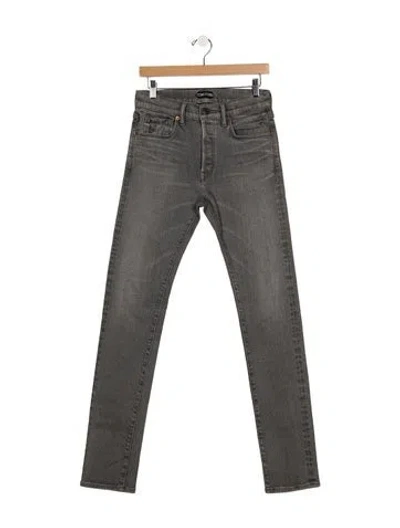 Pre-owned Tom Ford Mid-rise Straight Leg Jeans In Grey