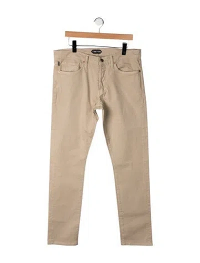Pre-owned Tom Ford Mid-rise Straight Leg Jeans In Neutrals